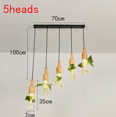 Stylish Wooden LED Hanging Plant Lights
