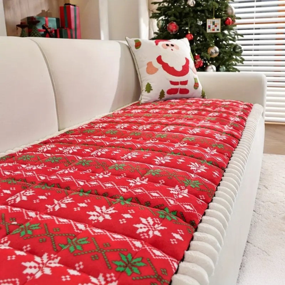 Festive Holiday Winter Sofa Cover