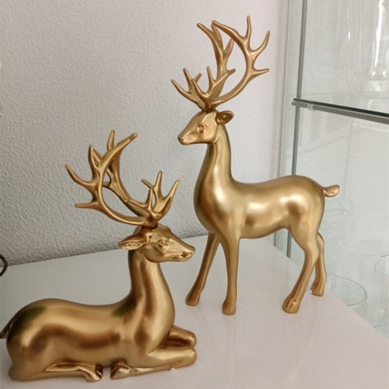 Lovely Pair Deer Ornament Figurines