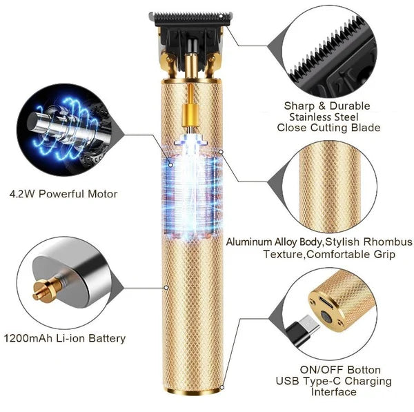 Wireless Rechargeable Zero Gap Hair Trimmer Clipper
