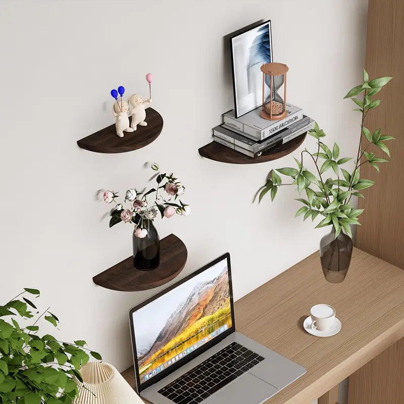 Stylish Wooden Wall Shelf - Floating Storage for Home Decor