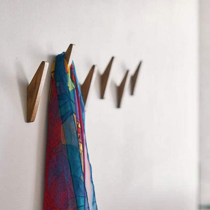 Rustic Wood Wall Hooks – 6 Piece Set
