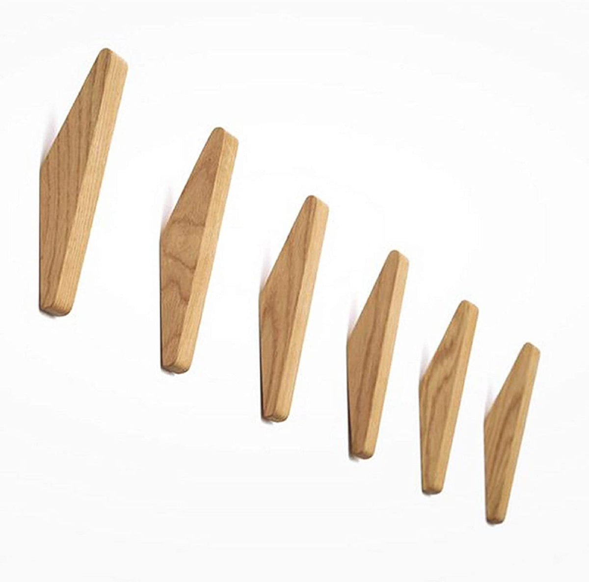 Rustic Wood Wall Hooks – 6 Piece Set