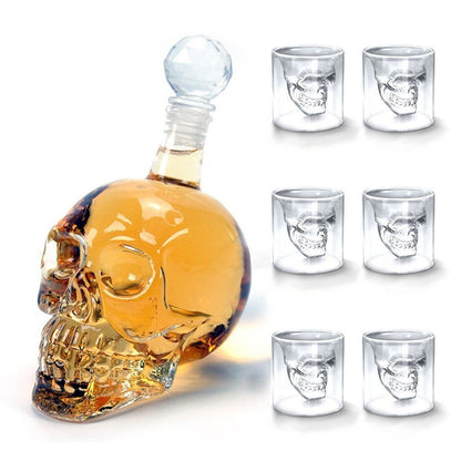 Dark Skull Wine Decanter & Shot Glass Set