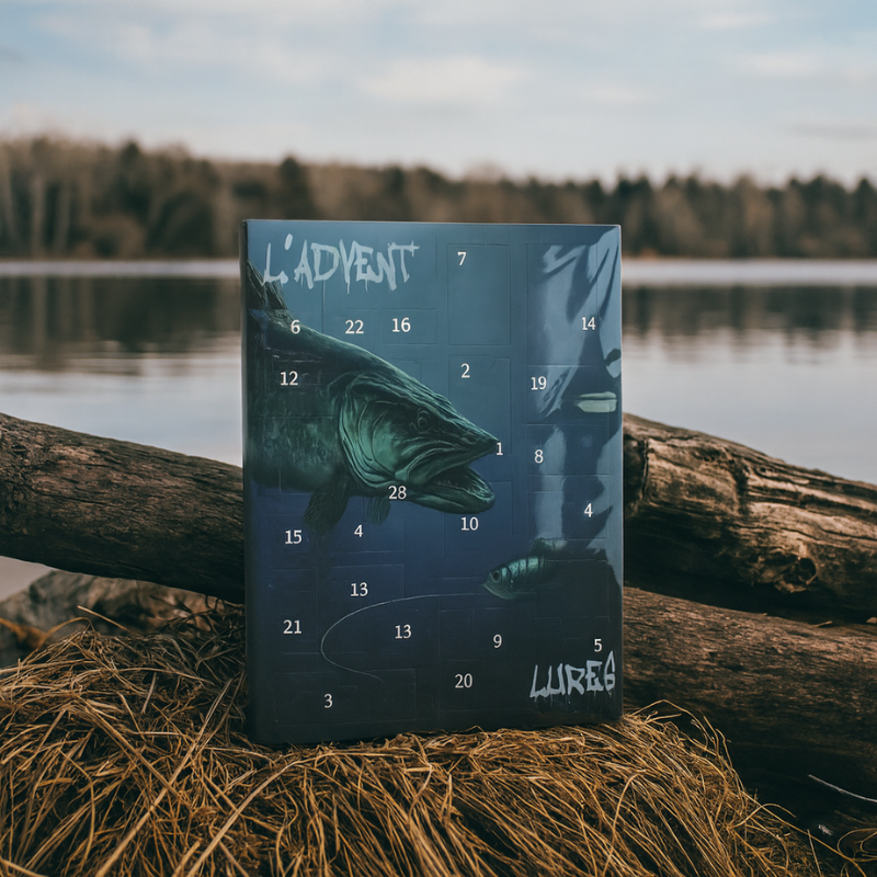 Fishing Advent Calendar with 24 Lures | Christmas Countdown with Daily Surprise | Metal & PP, Blue or Green