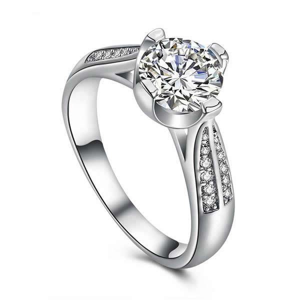 Sparkling Floral Crystal Ring