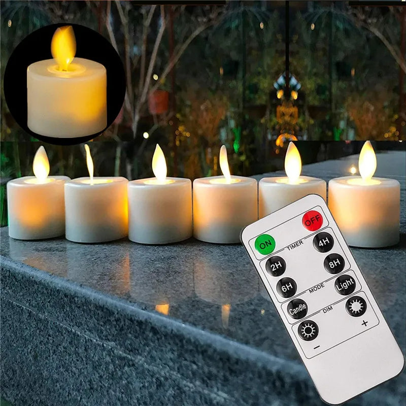 Warm LED Flicker Candle Set with Remote - Cofik