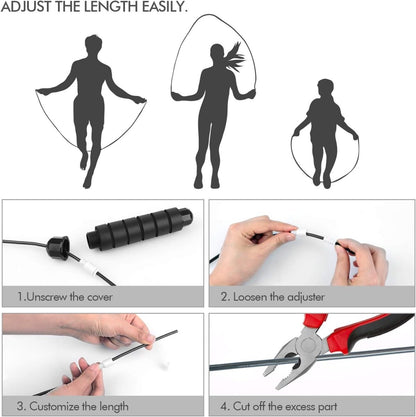 Premium Adjustable Fitness Jump Rope with Foam Grip