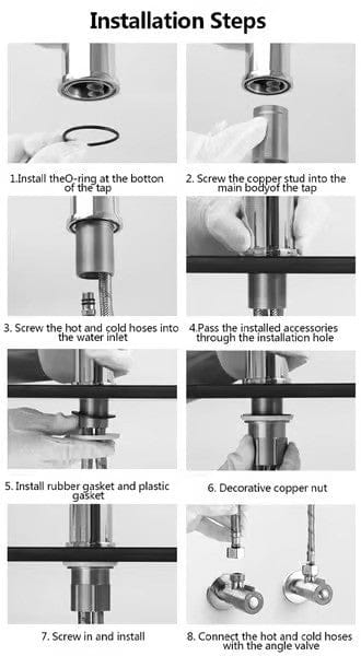 Flexible Kitchen Faucet with 360° Rotation and Spray