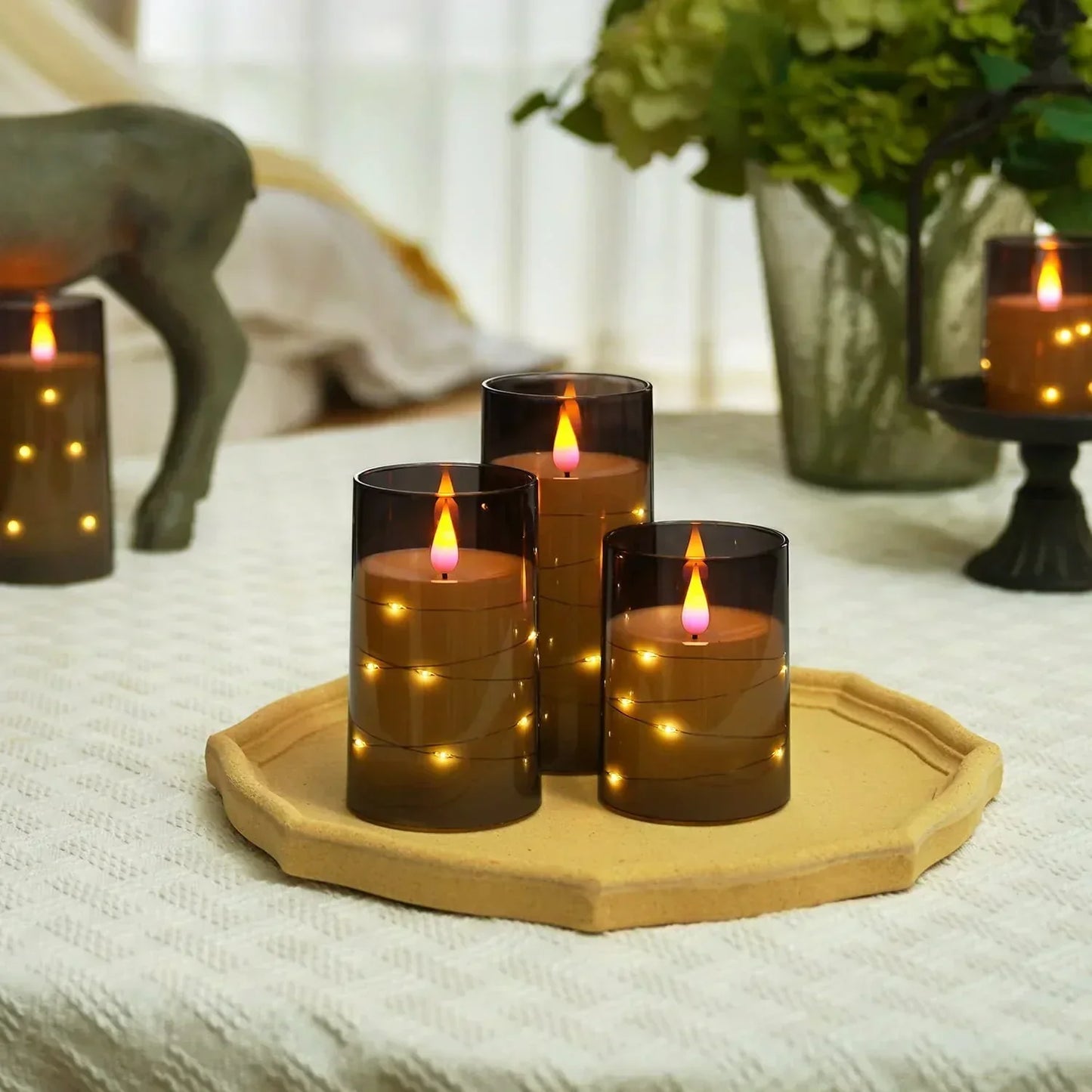 Warm White Battery Operated Candle Set