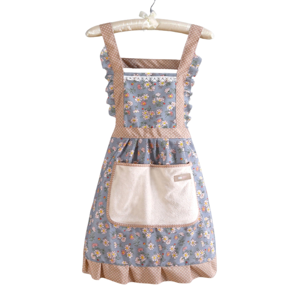 Pretty Floral Print Cooking Apron