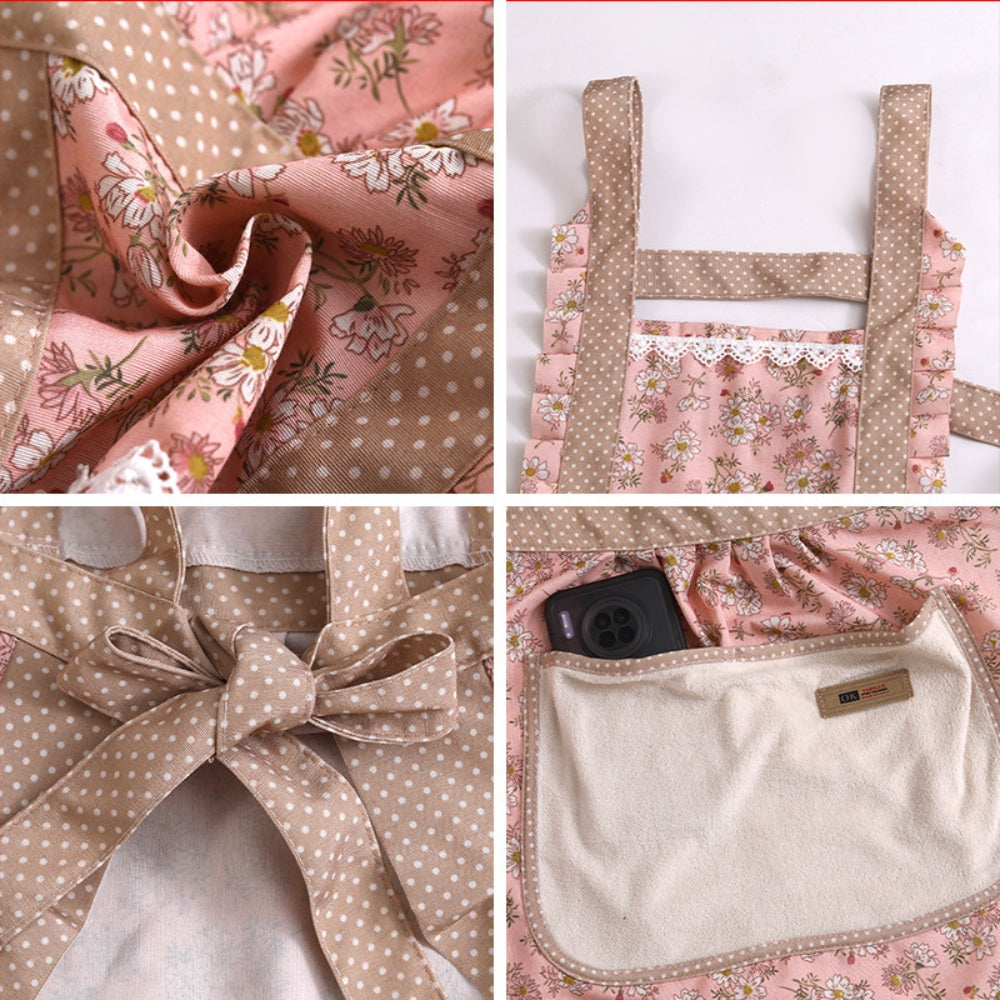Pretty Floral Print Cooking Apron
