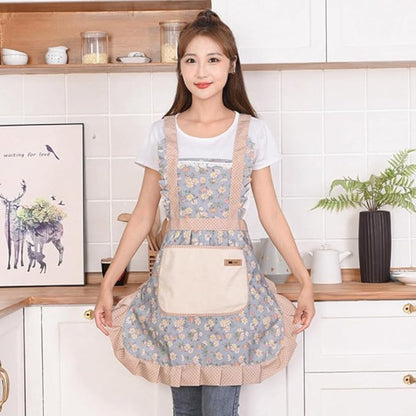Pretty Floral Print Cooking Apron