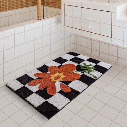 Plush Chess Board Area Rug - Cofik