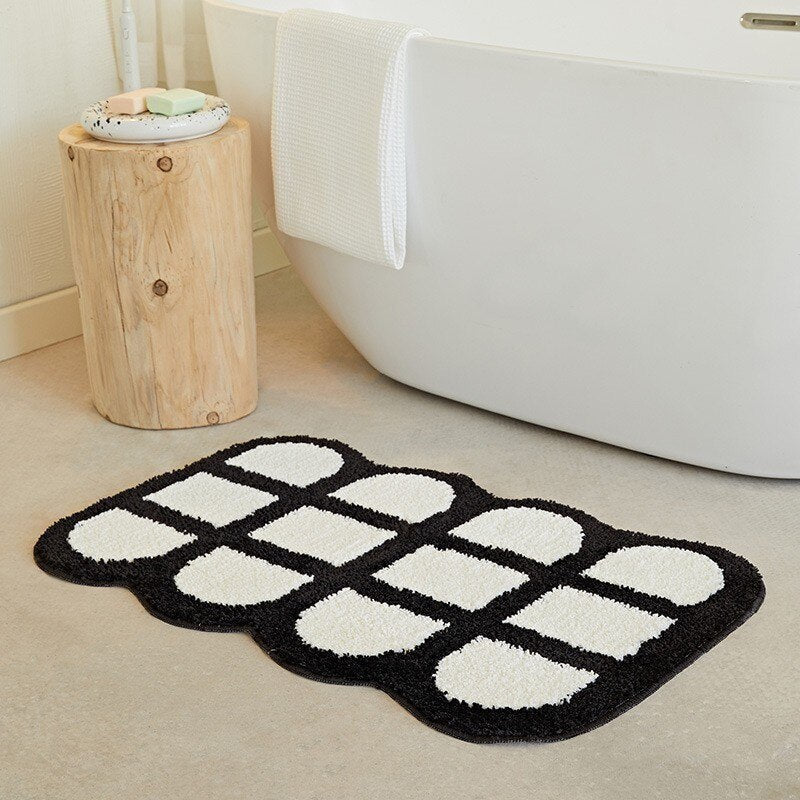 Plush Chess Board Area Rug