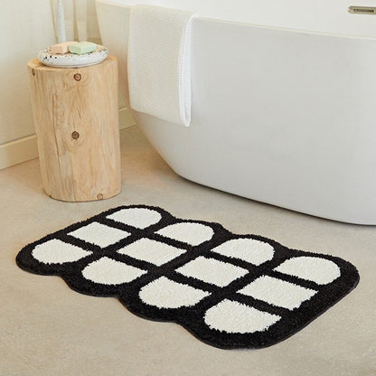 Plush Chess Board Area Rug