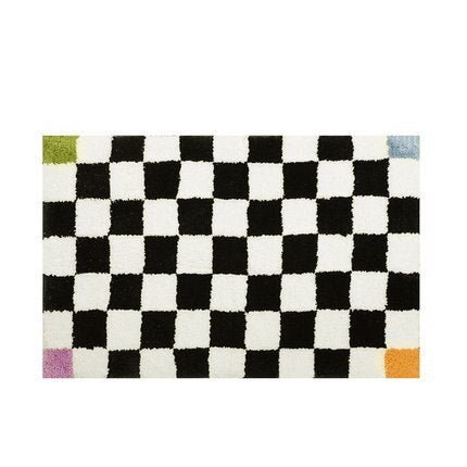Plush Chess Board Area Rug