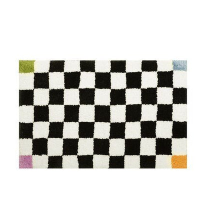 Plush Chess Board Area Rug