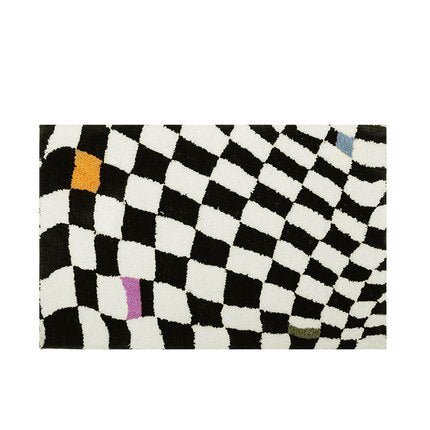 Plush Chess Board Area Rug