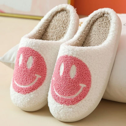 FLUFFYSMILE – Cozy Winter Slippers with Smiley and Thickened Silicone Sole