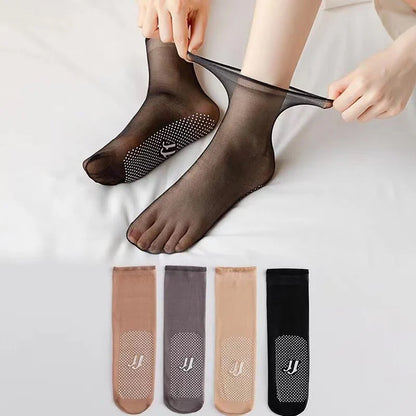 Clear Grip Crystal Ankle Socks