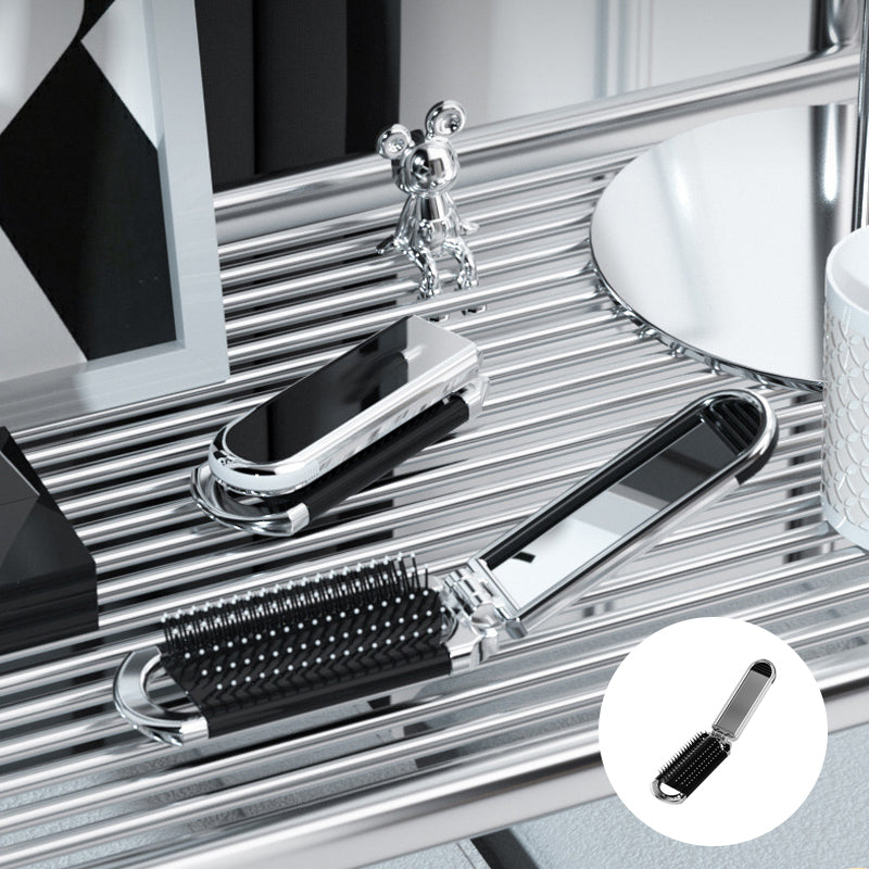 Portable Travel Mirror Brush Compact Folding Design