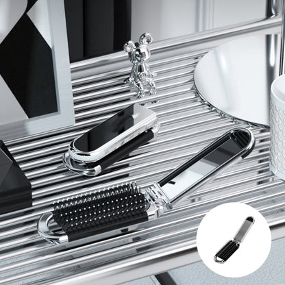 Portable Travel Mirror Brush Compact Folding Design