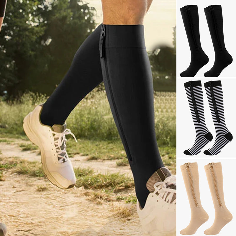 Comfort Fit Compression Socks with Zip Closure