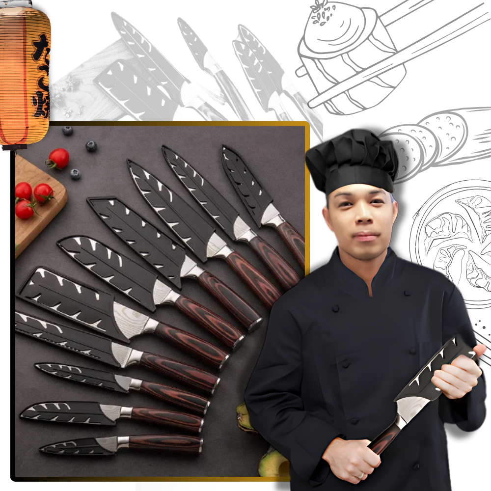 Asian Style Wood Handle Chef Knives