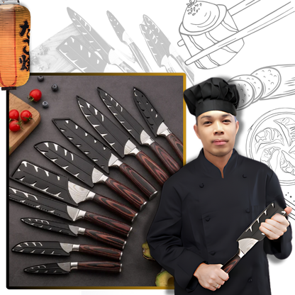 Asian Style Wood Handle Chef Knives