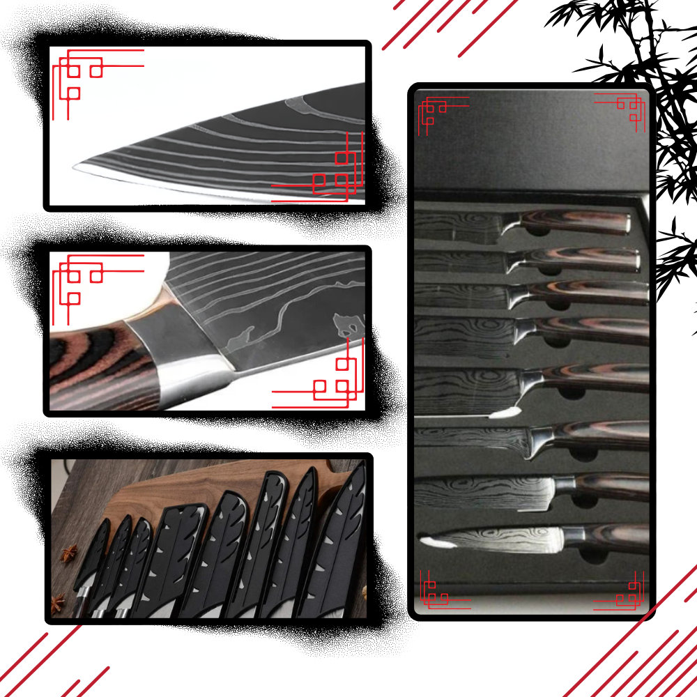 Asian Style Wood Handle Chef Knives