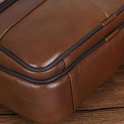 Authentic Leather Crossbody Messenger Bag for Men