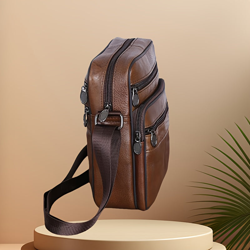 Large Genuine Leather Mens Shoulder Bag