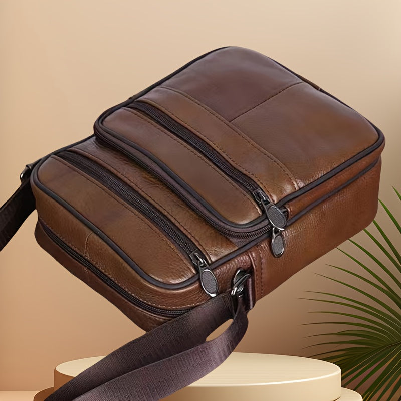 Large Genuine Leather Mens Shoulder Bag