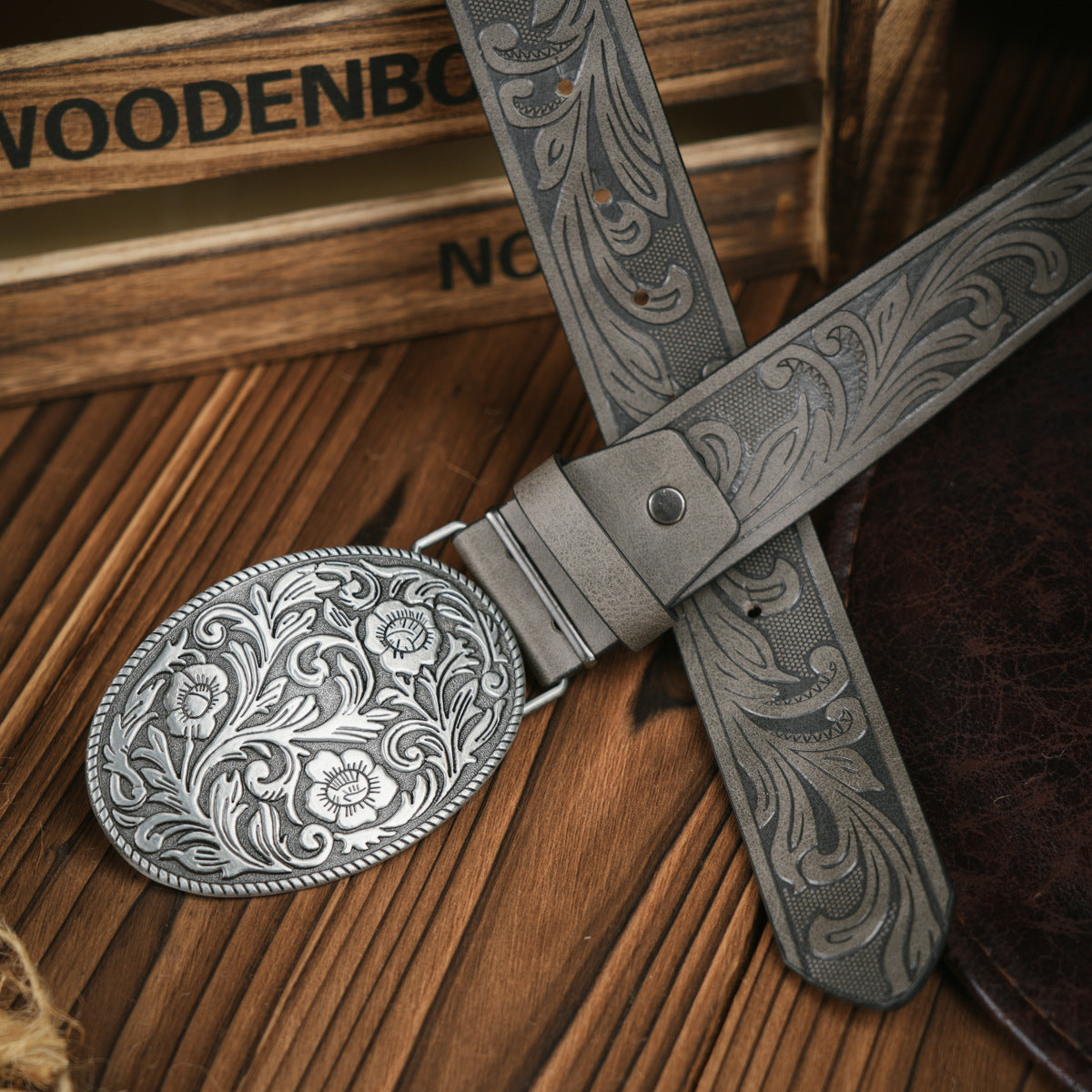 Men's Vegan Leather Belt with Strong Metal Buckle