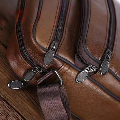Authentic Leather Crossbody Messenger Bag for Men