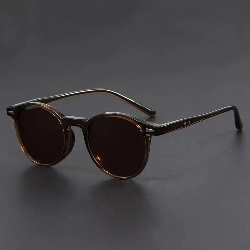 Classic Men's Round Sunglasses Tortoiseshell Frames
