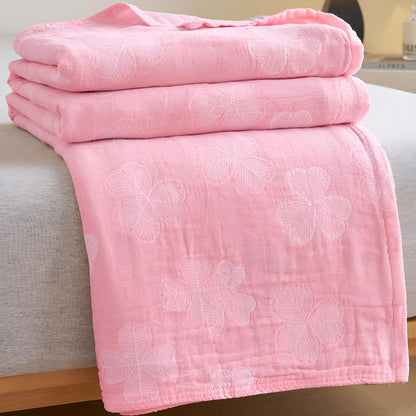 Four-Leaf Clover Cotton Blanket