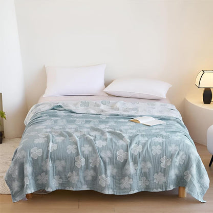 Four-Leaf Clover Cotton Blanket