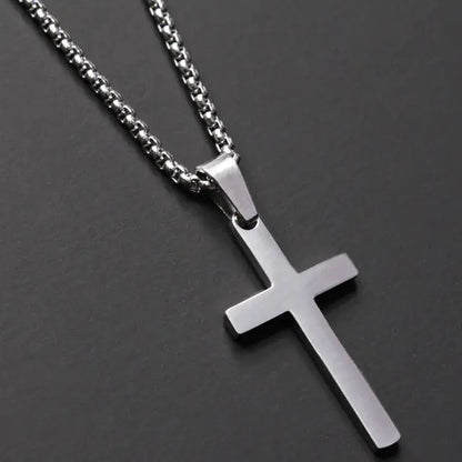 Simple Cross Chain Men's Necklace