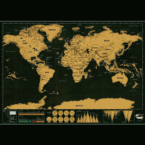 Large Interactive World Map Poster