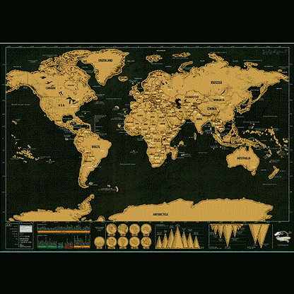 Large Interactive World Map Poster