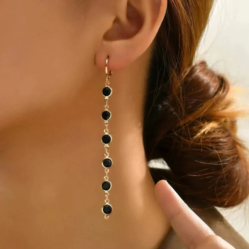 Sparkling Gemstone Circle Earrings