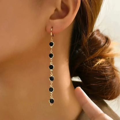 Sparkling Gemstone Circle Earrings
