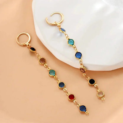 Sparkling Gemstone Circle Earrings