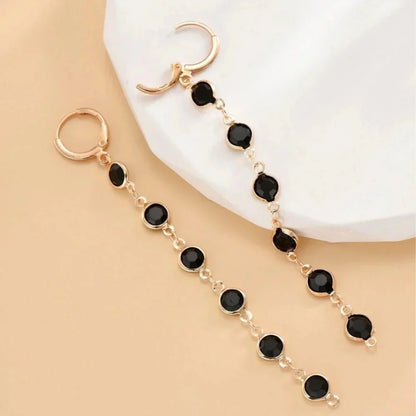 Sparkling Gemstone Circle Earrings