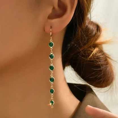 Sparkling Gemstone Circle Earrings
