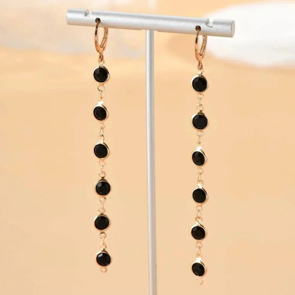 Sparkling Gemstone Circle Earrings