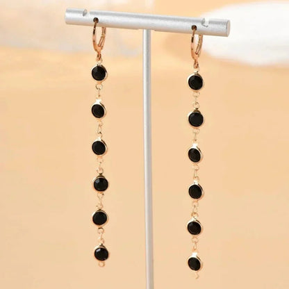 Sparkling Gemstone Circle Earrings