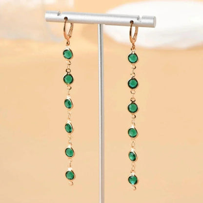 Sparkling Gemstone Circle Earrings